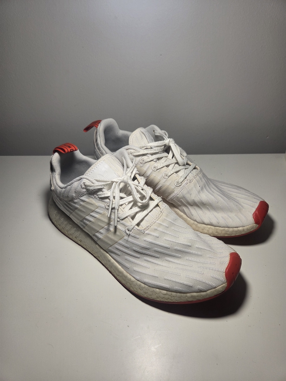 Adidas NMD R2 White/Red - Size 12.5
